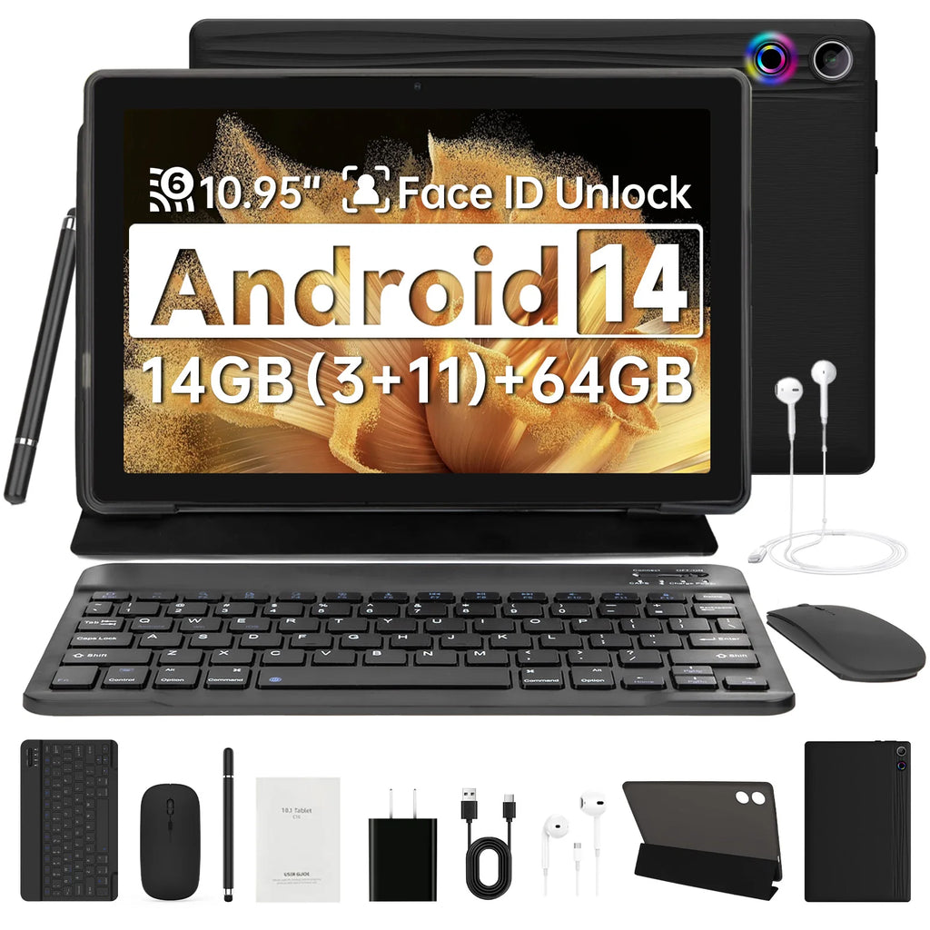 A7L 10.1 Inch Android 14 Tablet 14GB RAM 64GB ROM Octa-Core Processor HD IPS WiFi