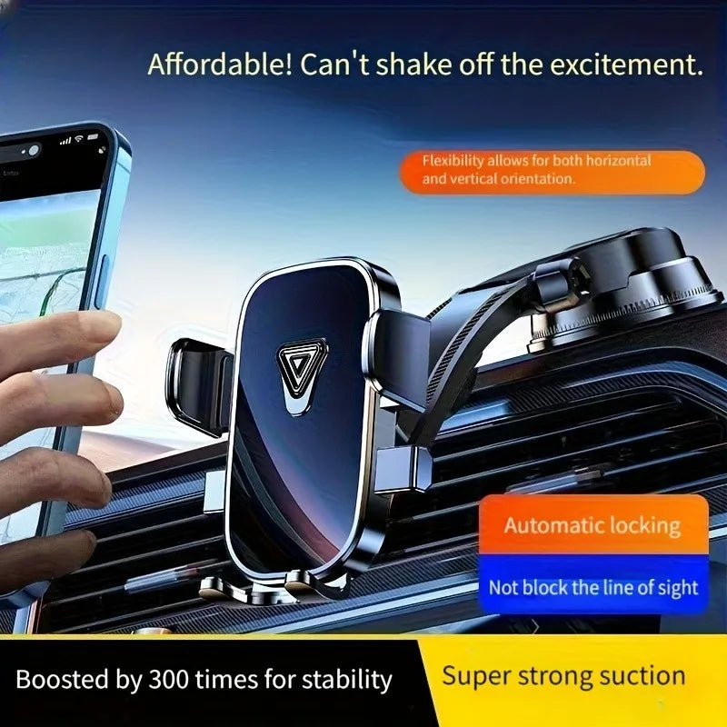 Car Phone Holder – Nano Flexible Silicone, 360° Rotation, Doesn't Block Screen