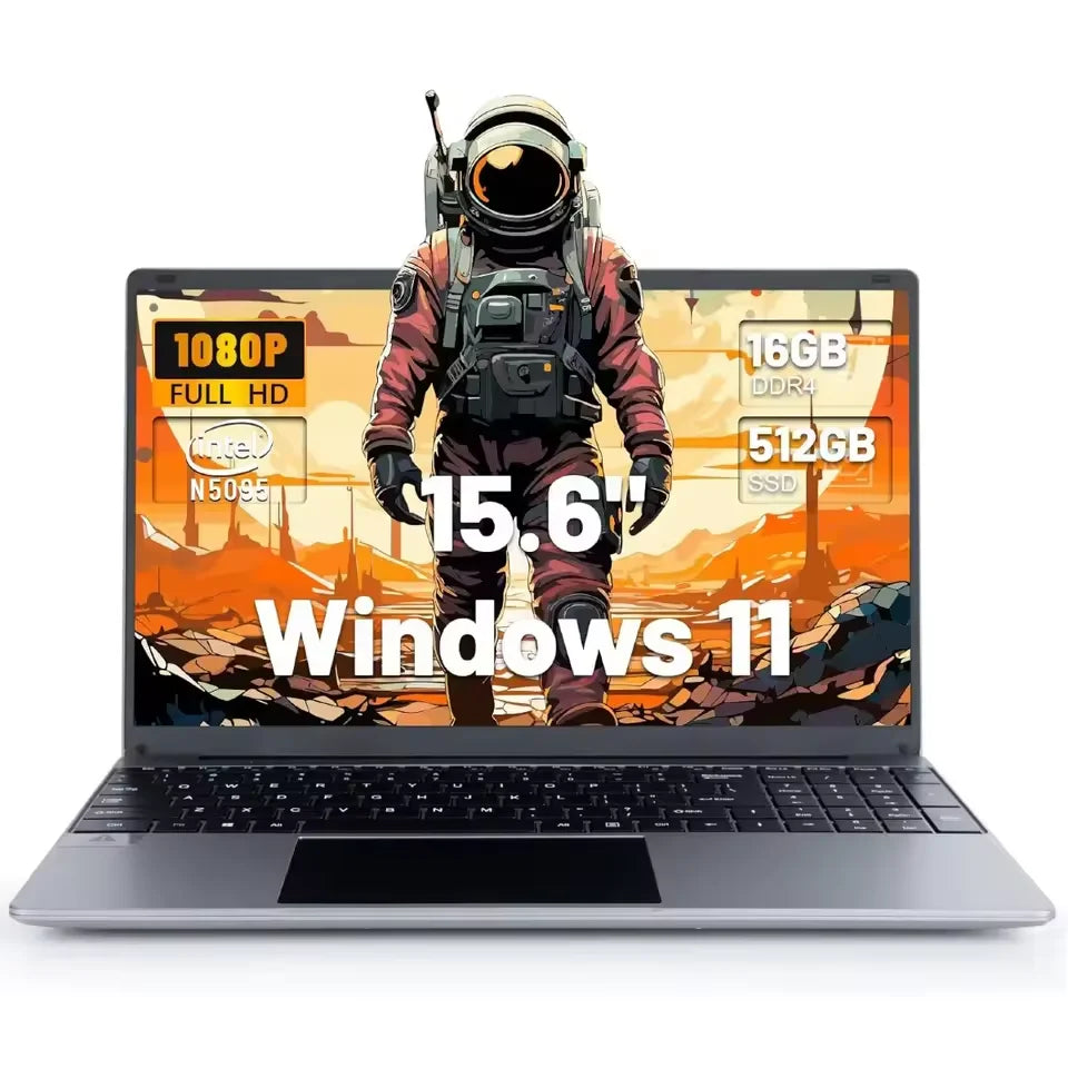 URAO LT1505 15.6 Inch Laptop 16GB DDR4 512GB SSD Intel N5095 IPS Display 1080P Windows11