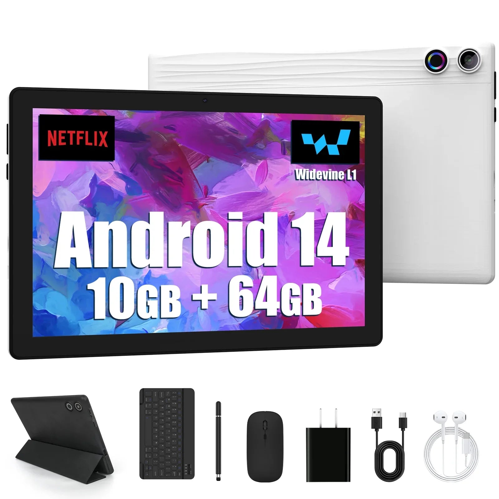 10 Inch Tablet Android 14 A523 Octa Core 12GB RAM 64GB ROM(TF 1TB) 5000mAh