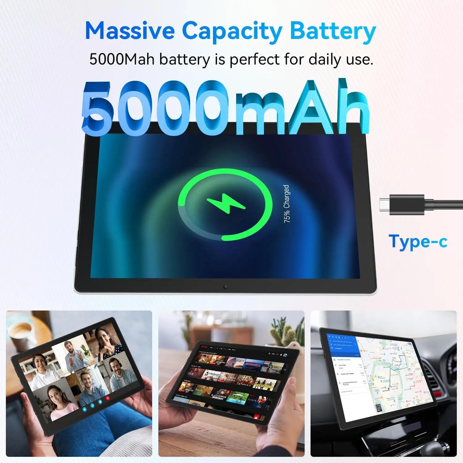 10.1 Inch Android 14 Tablet 12GB RAM 64GB ROM Widevine L1 Compatible IPS HD