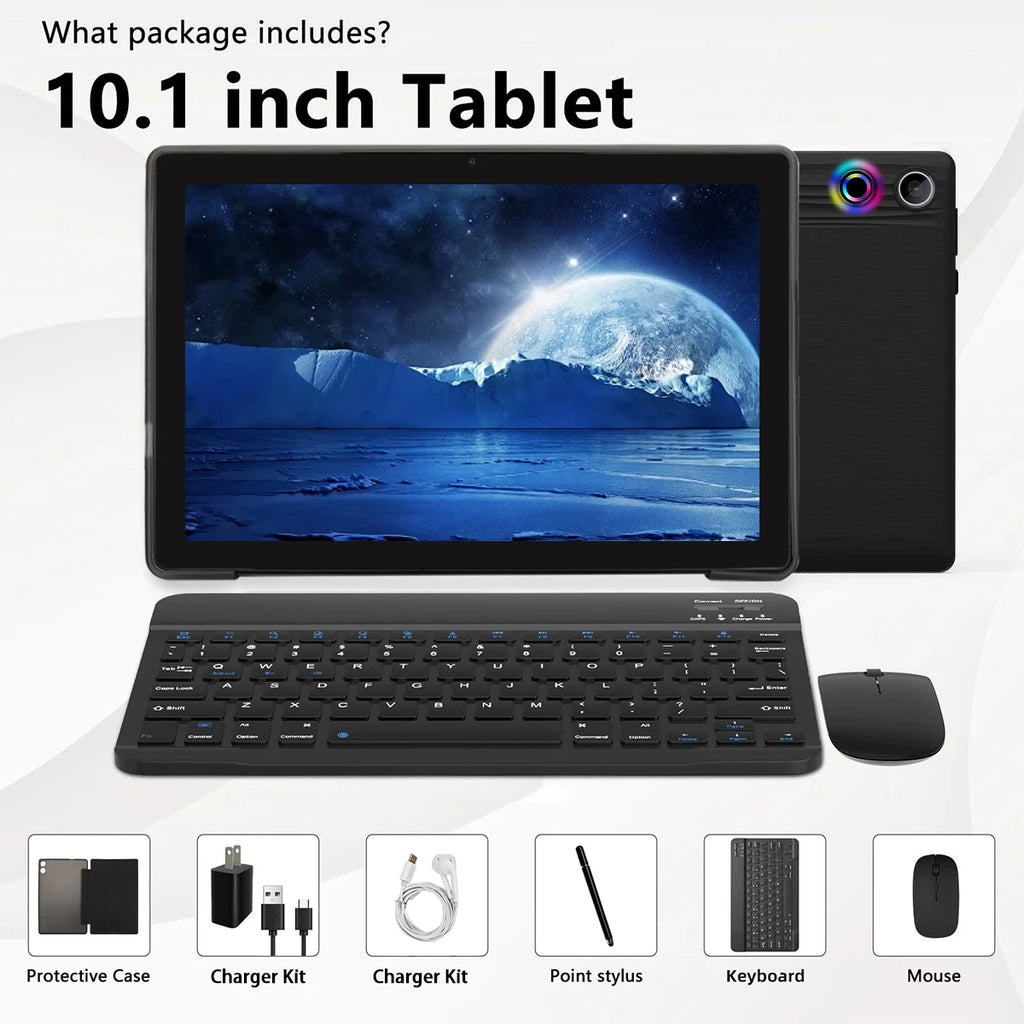 A10L 10Inch Tablet Android 14 12GB RAM 64GB ROM 1TB Expand WiFi6 Face Unlock HD