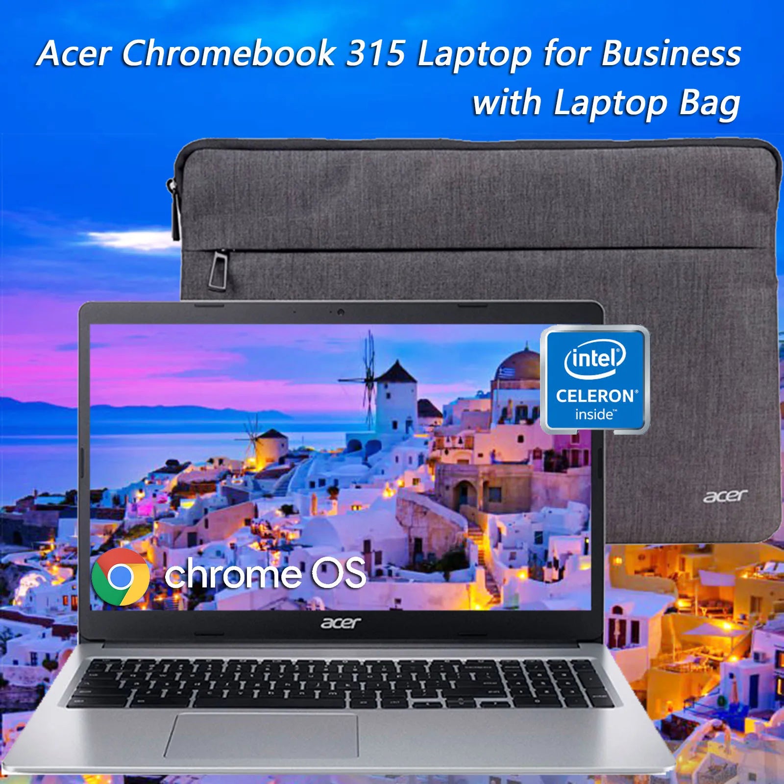 Acer Chromebook 315 Laptop for Business, 15.6" HD Display, Intel Celeron N4020, 4GB RAM 64GB eMMC