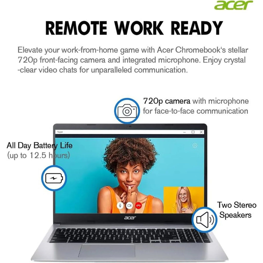 Acer Chromebook 315 Laptop for Business, 15.6" HD Display, Intel Celeron N4020, 4GB RAM 64GB eMMC