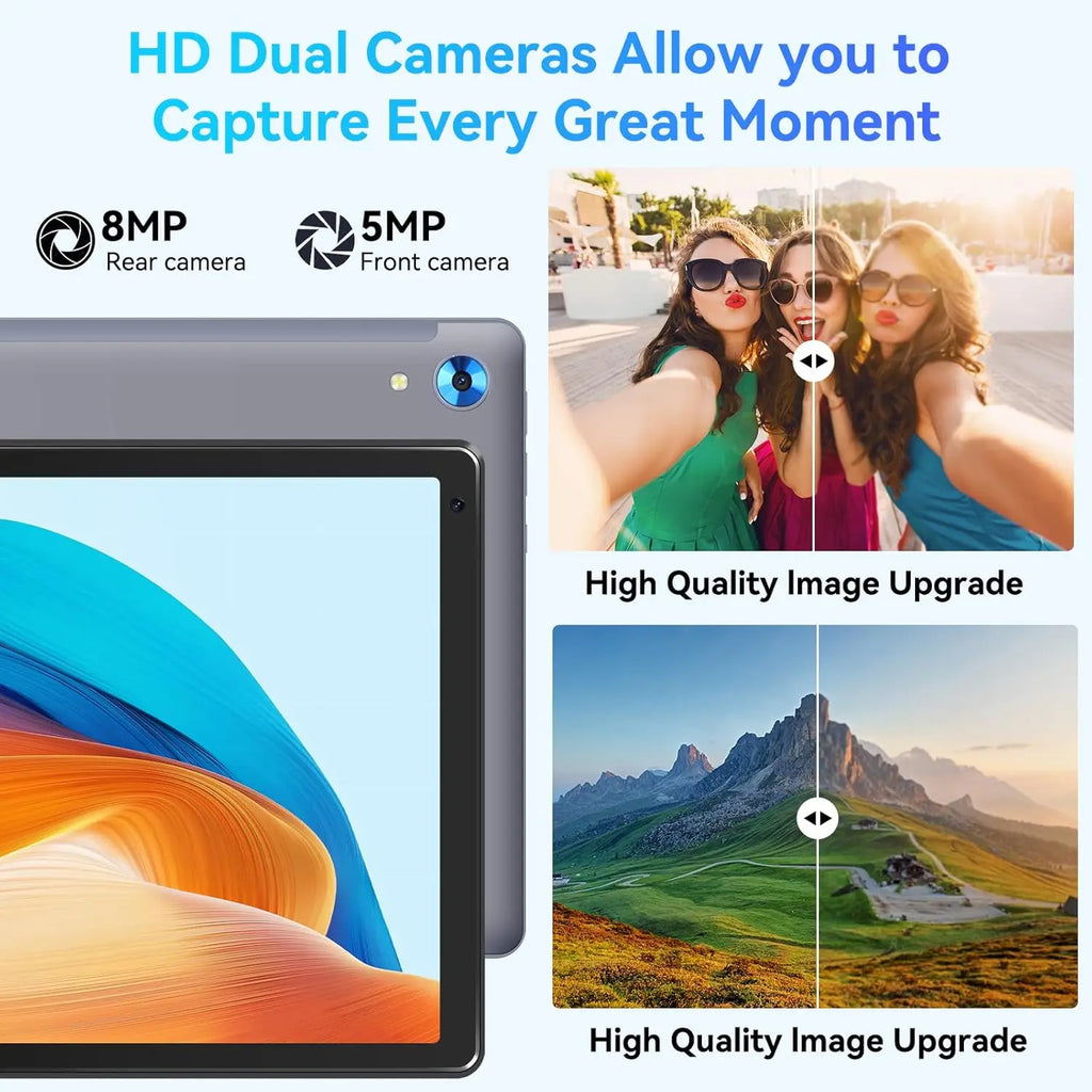 C108 Android Tablet 10.1 Inch Tablets Octa-Core 10GB RAM 128GB ROM With Case Headphones