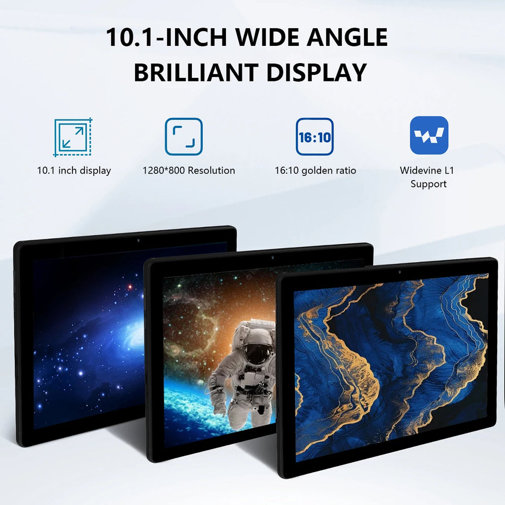 A10L 10Inch Tablet Android 14 12GB RAM 64GB ROM 1TB Expand WiFi6 Face Unlock HD