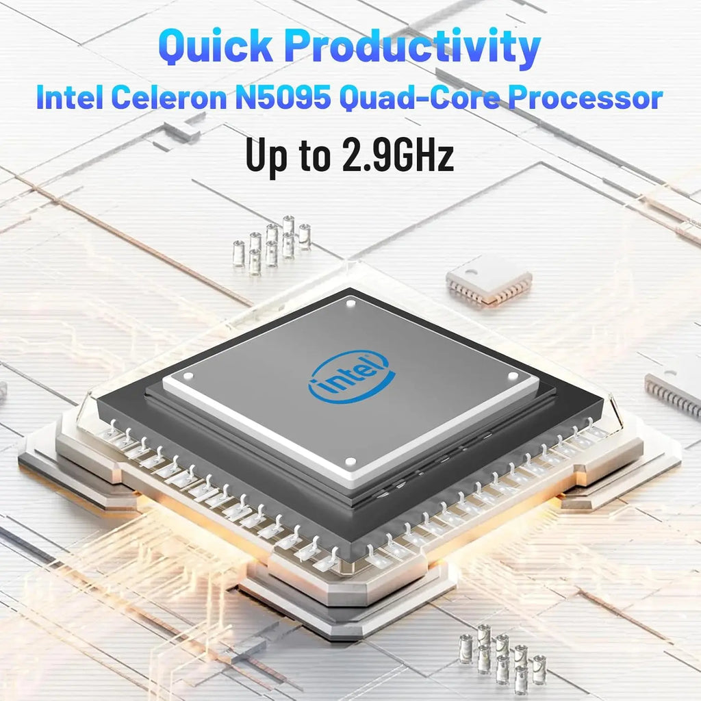 15.6 Inch Laptop Windows 11 Notebook 16G RAM 512GB SSD Quad-Core Intel Celeron N5095 Processors 1080P