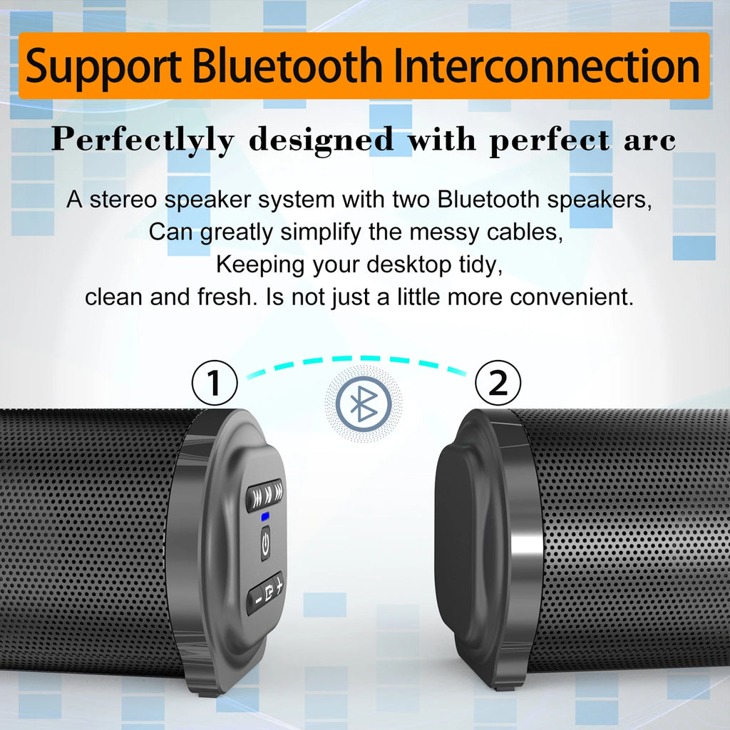 2024 Soundbar Sound Wireless Bluetooth Car Computer Speaker Stereo Tv Home Theater