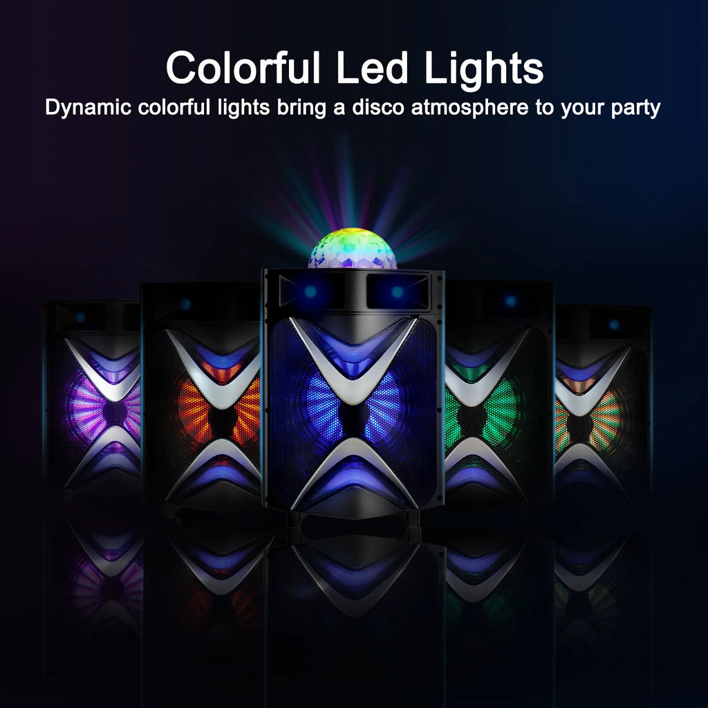 VeGue Karaoke Machine for Adults & Kids, Bluetooth Speaker PA System with 2 Wireless Microphones