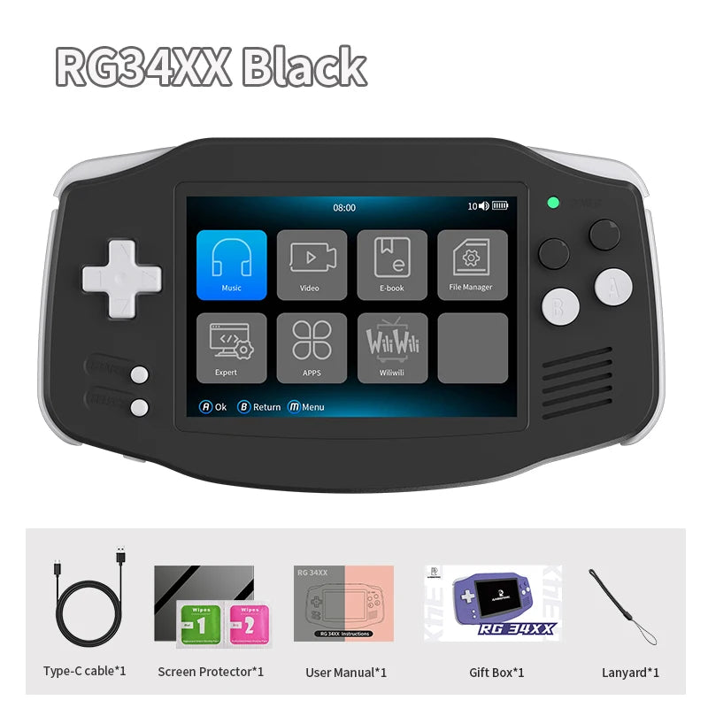 ANBERNIC RG34XX Retro Handheld Game Console 3.4" IPS Screen