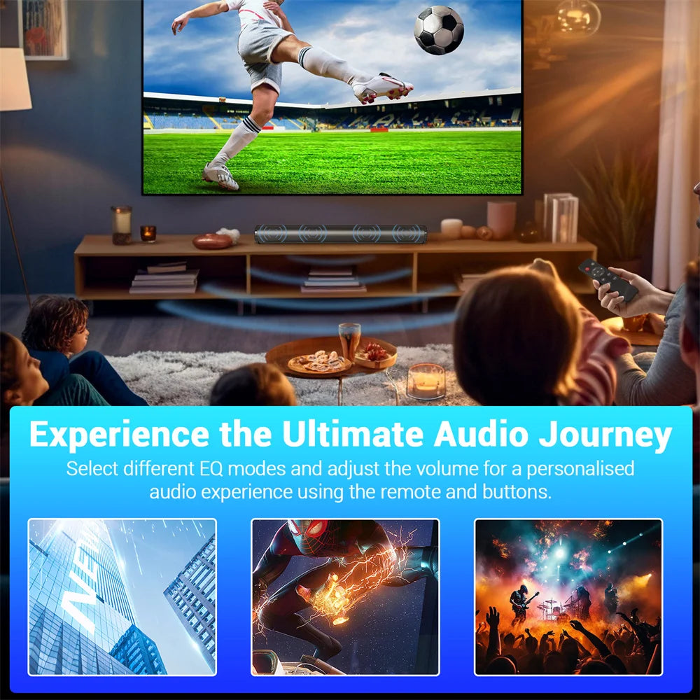 Sound Bar TV Sound System Bluetooth Speaker Wireless Subwoofer Bass Home Theater