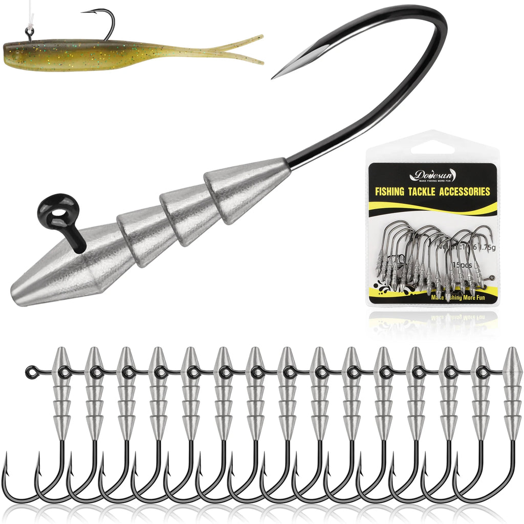 15PCS Hover Rig Jighead Swimbait Jig Heads for Bass Fishing