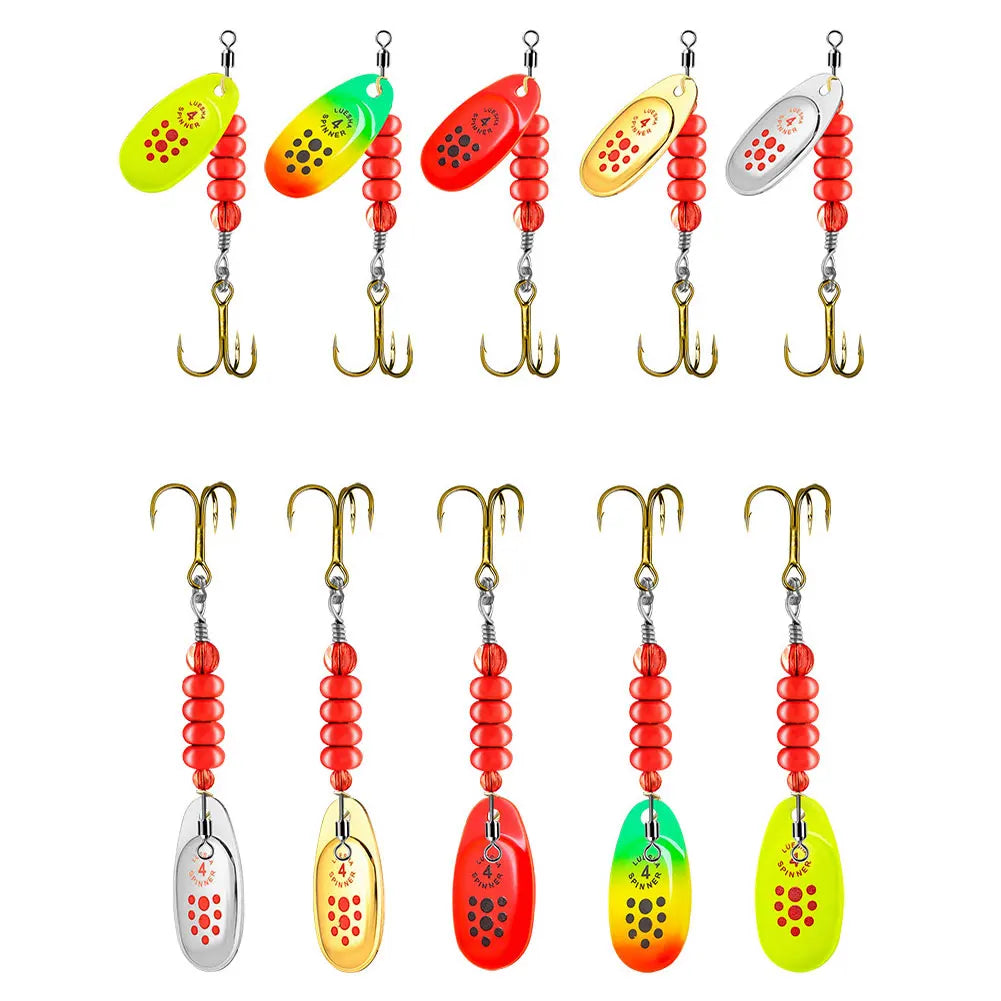 5pcs Metal Spoon Spinner Fishing Lure with Tackle Box