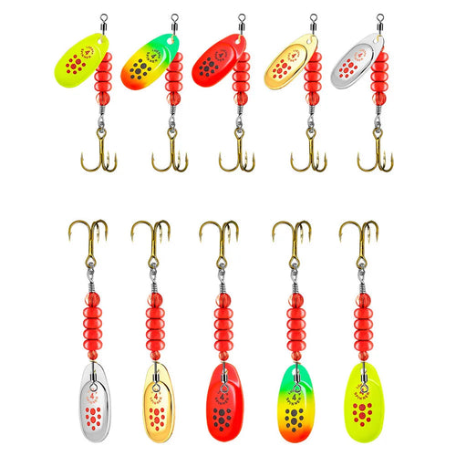 5pcs Metal Spoon Spinner Fishing Lure with Tackle Box