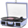 Portable Suitcase LP Player, 3-Speed Belt Drive, Bluetooth Vinyl Record Player