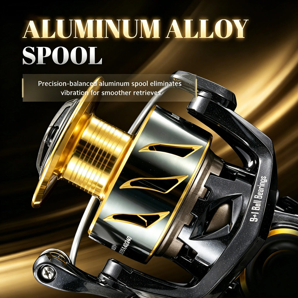 ROOBLINOS SW Spinning Fishing Reel 5.2:1 Gear Ratio Stainless Steel Shaft