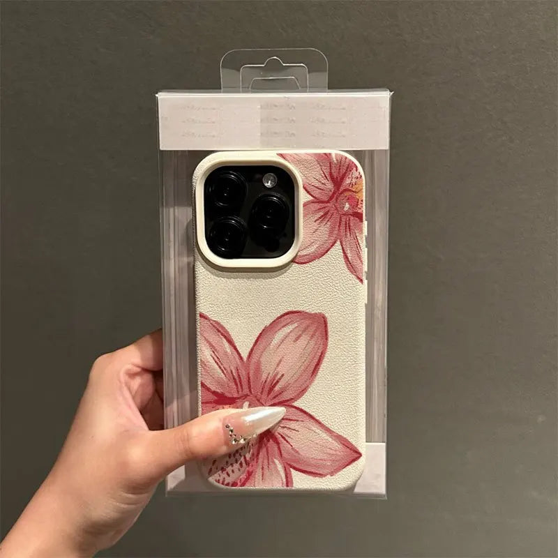 Pink Flower Part Pattern Suitable for iPhone 16 15 14 13 12Pro Max