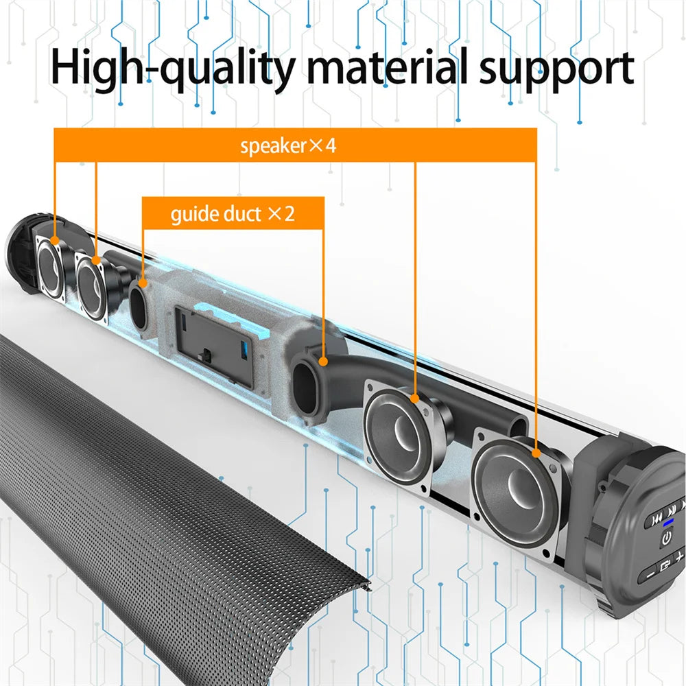 Sound Bar TV Sound System Bluetooth Speaker Wireless Subwoofer Bass Home Theater