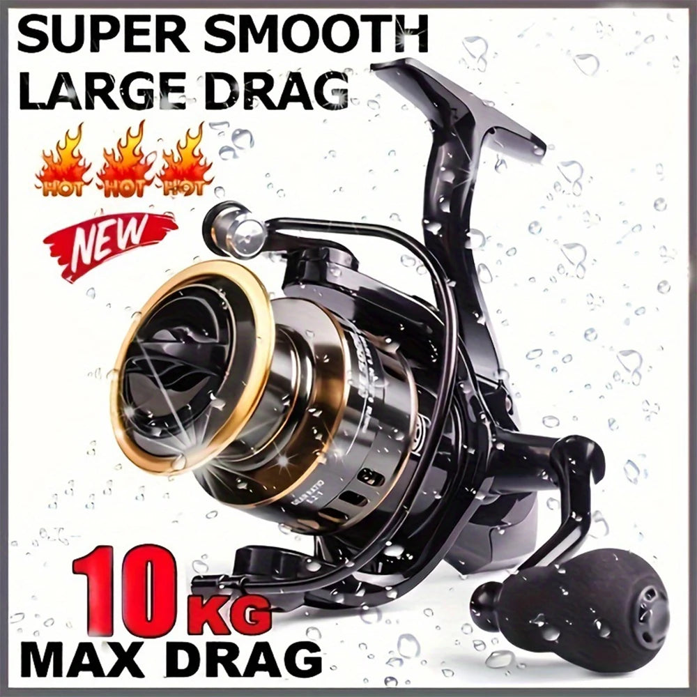 Spinning reels with metal spool and metal rocker arm, 5.2:1 gear ratio