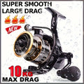 Spinning reels with metal spool and metal rocker arm, 5.2:1 gear ratio