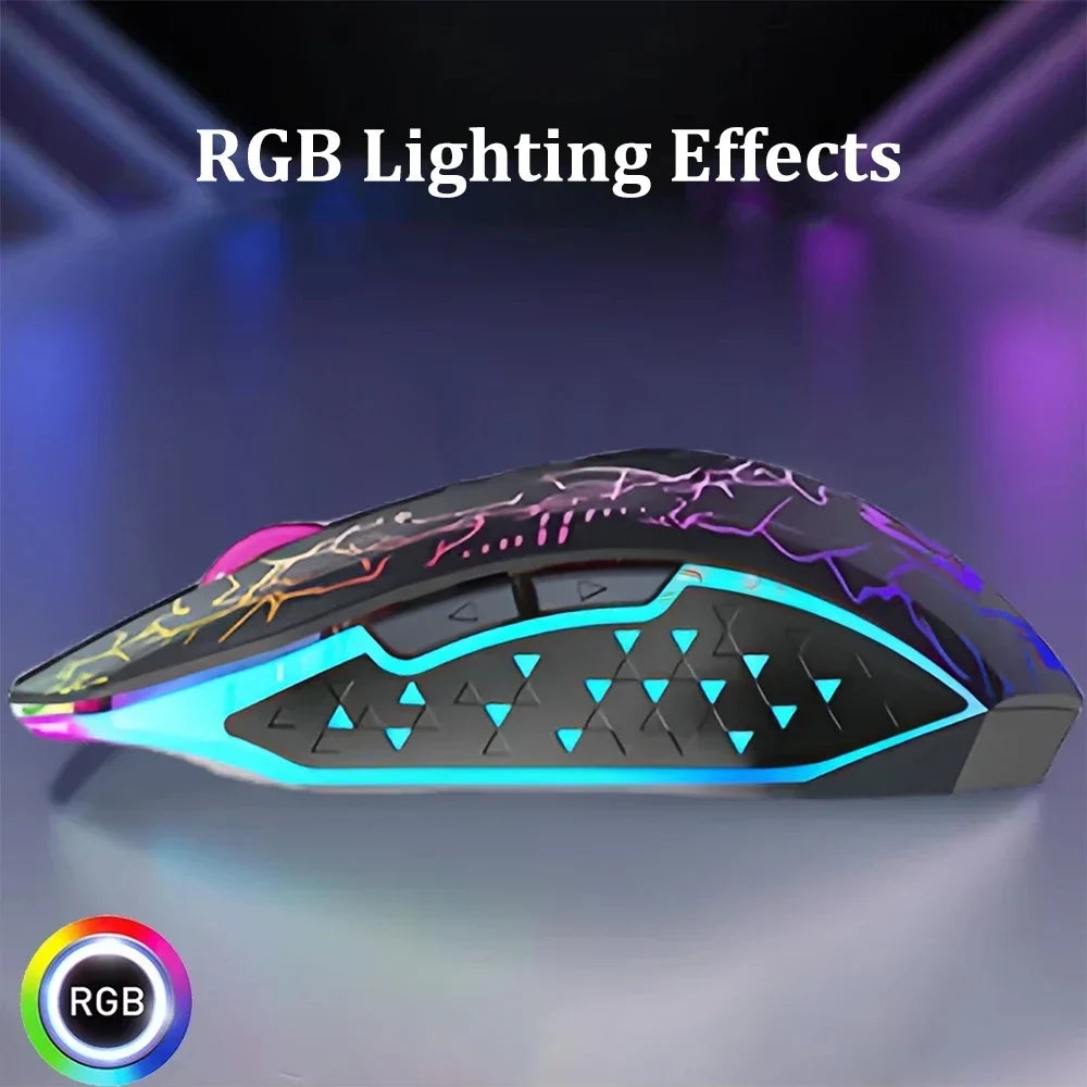 Bluetooth 5.2 Mouse RGB 2.4G Wireless Mouse Dual-Mode Gaming Mouse 6 Buttons