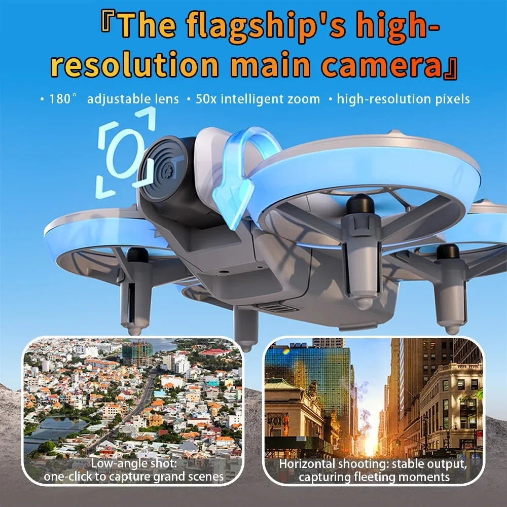 Screen-Controlled Aerial Drone with Dual Cameras, Optical Flow Positioning