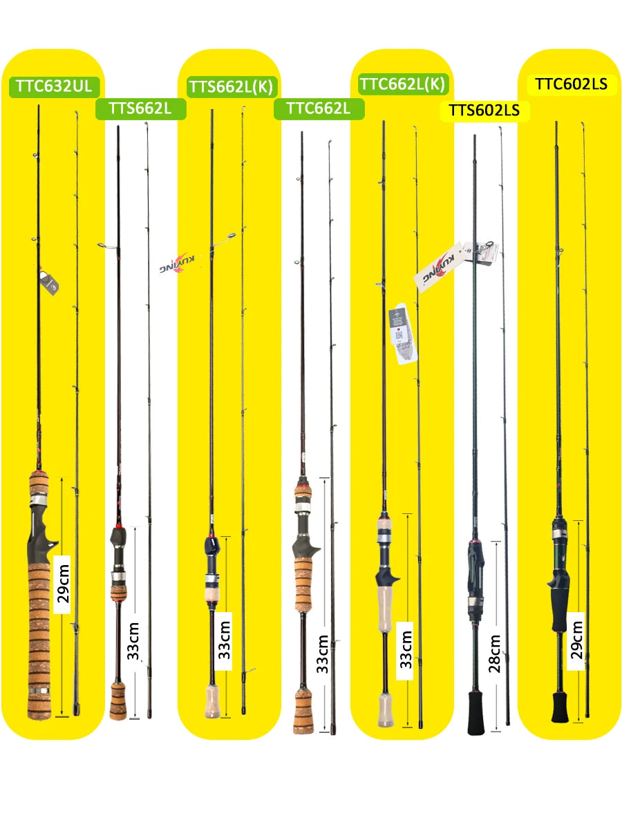 KUYING TETON TTC662L TTC632UL TTS662L TTC602LS TTS602LS Fishing Lure Rod Casting Spinning River Stream Carbon