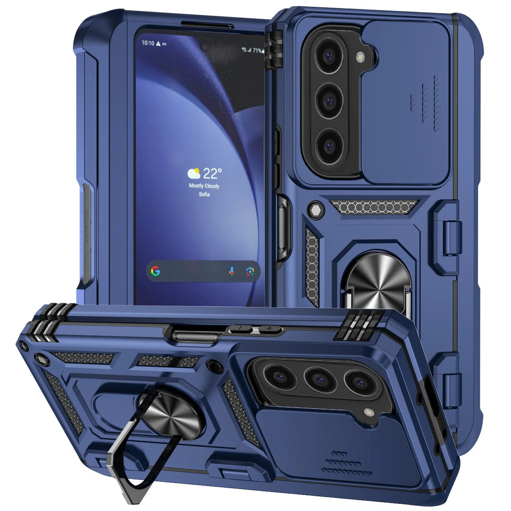For Samsung Galaxy Z Fold 6 5 4 Phone Cases with Slide Lens Protective Cover Shockproof Camera Protector Case