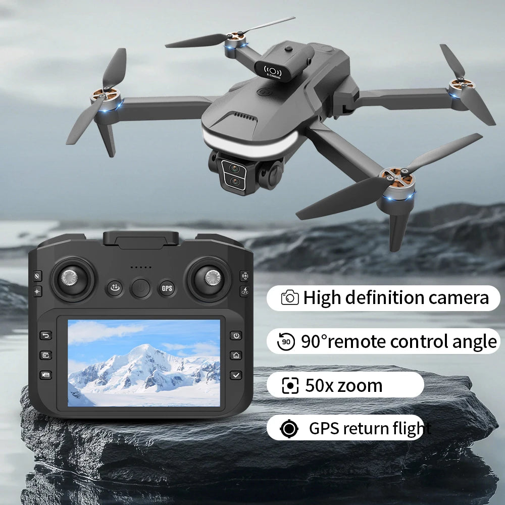drone with 8K professional dual camera studio with remote control has 4.5inch screen