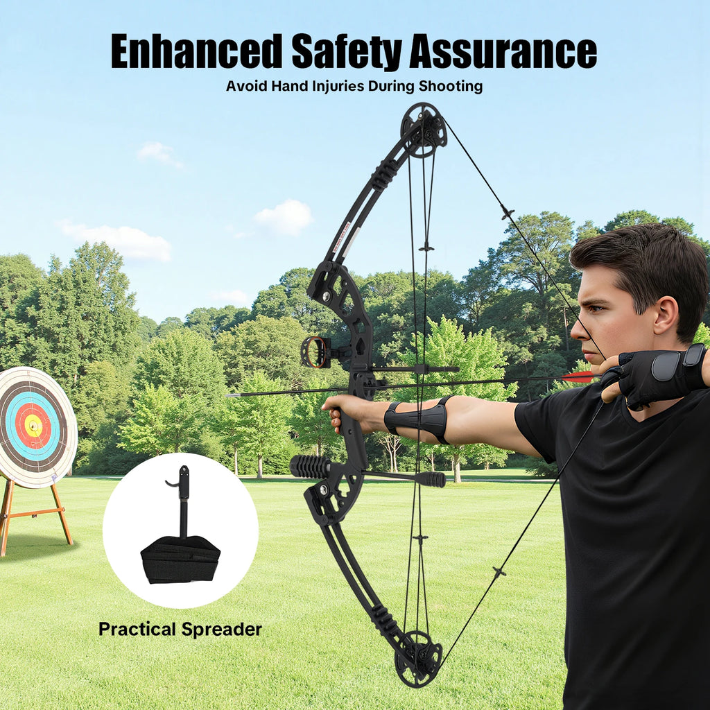 Compound Bow for Adults Right Hand with 12 Arrows and Hunting Kit