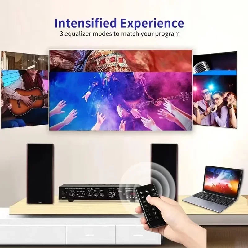 AV-369BT Bluetooth 5.1 Sound Speaker  Audio Amplifier Receiver, 6 Channel Home Theater