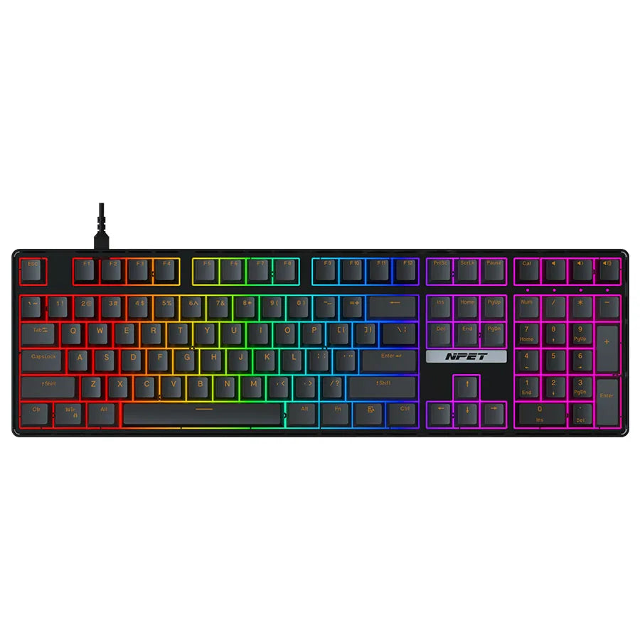 NPET 87 Keys RGB Mechanical Keyboard, Wired 20+ Backlit Modes, Ergonomic Hot Swappable Design