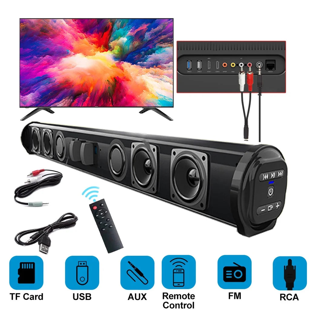 2024 Soundbar Sound Wireless Bluetooth Car Computer Speaker Stereo Tv Home Theater