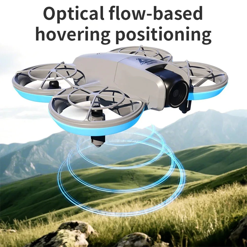 Screen-Controlled Aerial Drone with Dual Cameras, Optical Flow Positioning