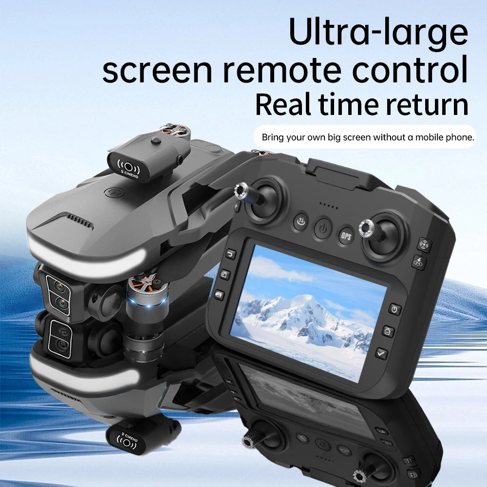 drone with 8K professional dual camera studio with remote control has 4.5inch screen