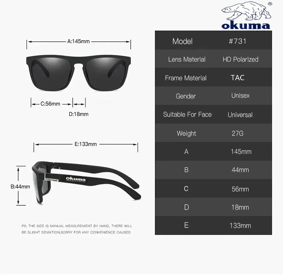 Okuma Polarized Sunglasses UV400 for Men and Women Outdoor Hunting, Fishing