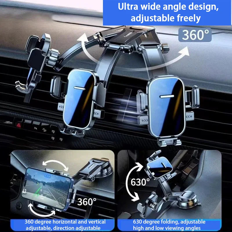 Car Phone Holder – Nano Flexible Silicone, 360° Rotation, Doesn't Block Screen