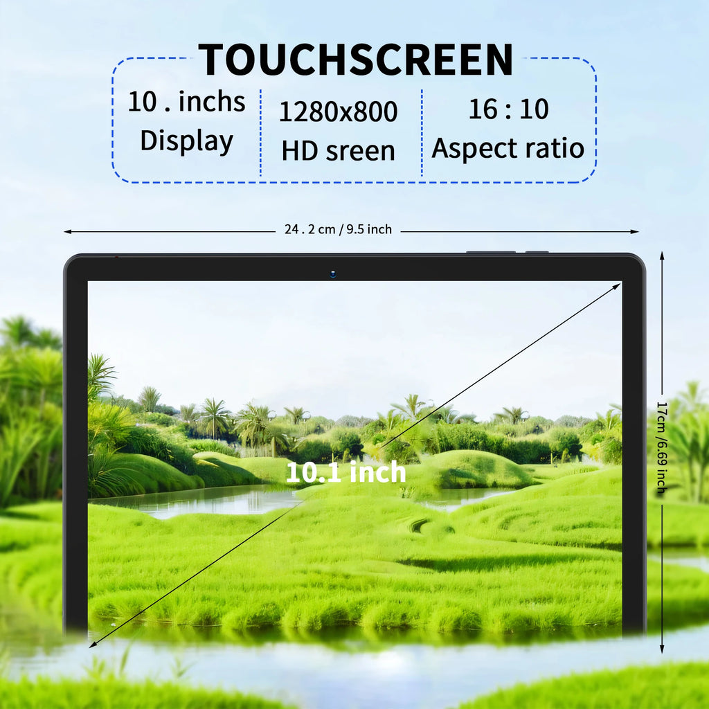 PRITOM 10.1 Inch Tablet PC Android 13 64 GB Quad Core Touch Screen WiFi