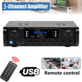 LDZS Wireless Bluetooth Amplifier, Stereo Speaker, Home Audio Receiver, FM Radio, USB, 2 Microphones, Echo, 3 Channels, 1600 W
