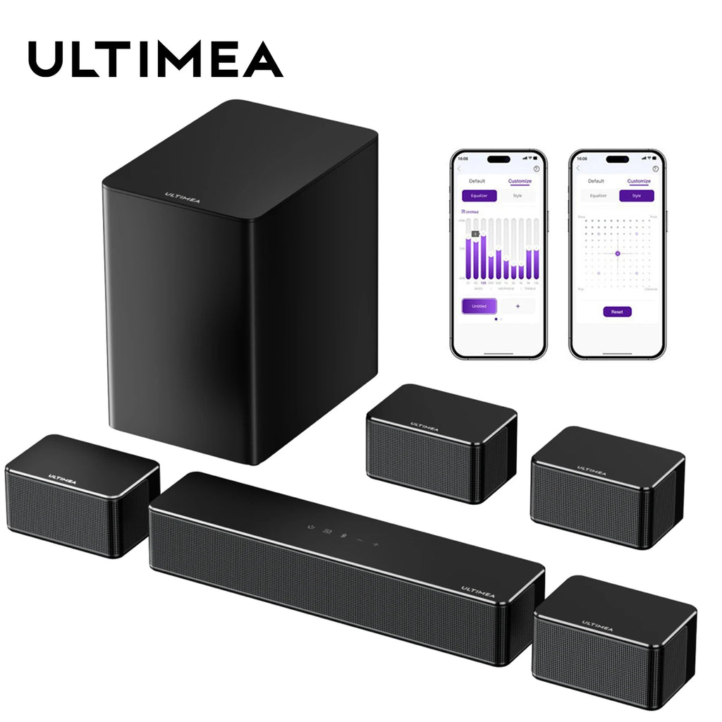 ULTIMEA 7.1 Surround Soundbar, 3D Virtual Surround Sound System with Subwoofer,2 Rear Speakers