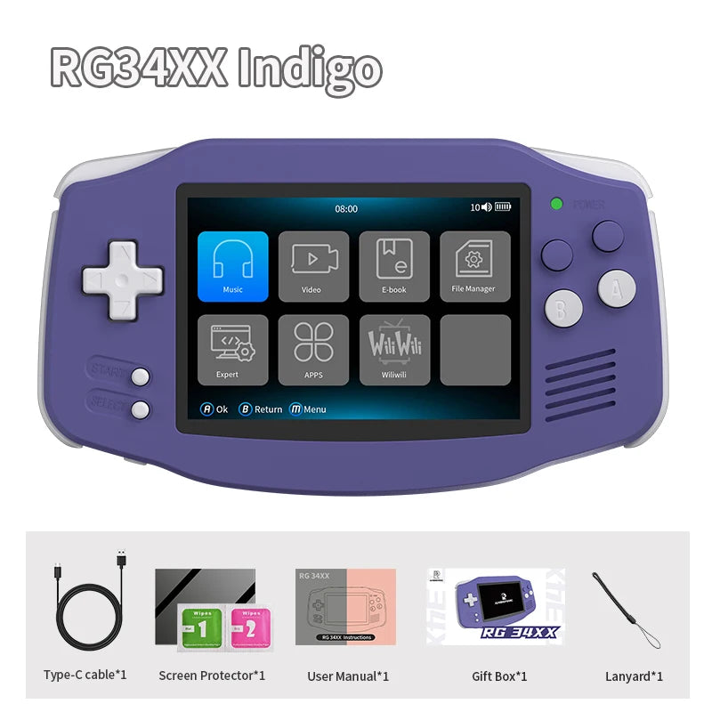 ANBERNIC RG34XX Retro Handheld Game Console 3.4" IPS Screen
