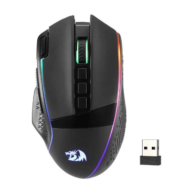 Redragon M991 Wireless Gaming Mouse 26000 DPI 3-Mode Gamer 9 Macro Buttons RGB Backlight
