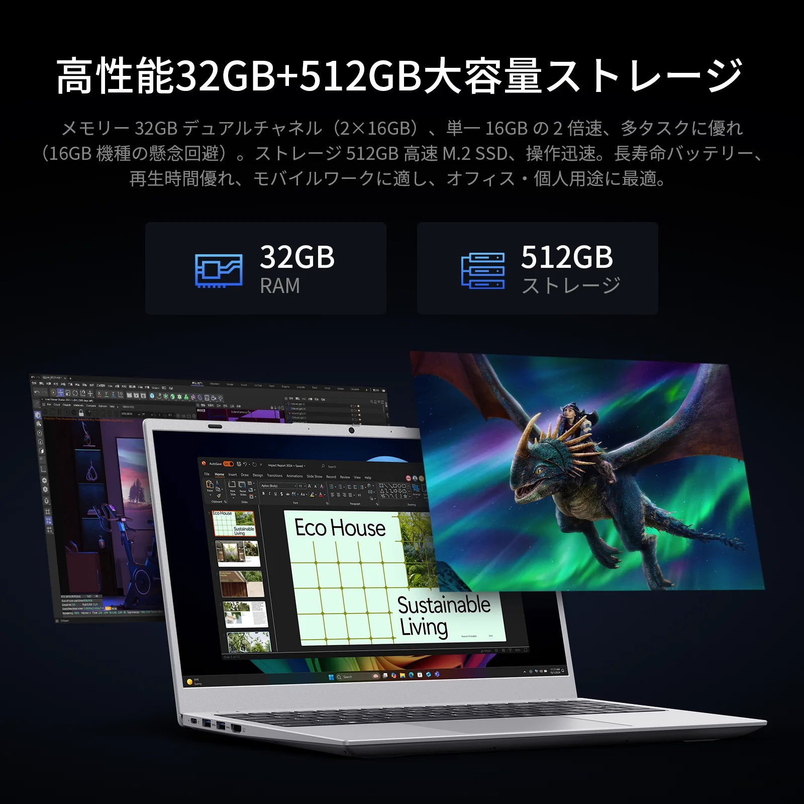 Laptop Computer 15.6 inch FHD intel Pentium Gold 6500Y up to 3.4GHz 32GB RAM 512GB SSD WiFi5,USB-C