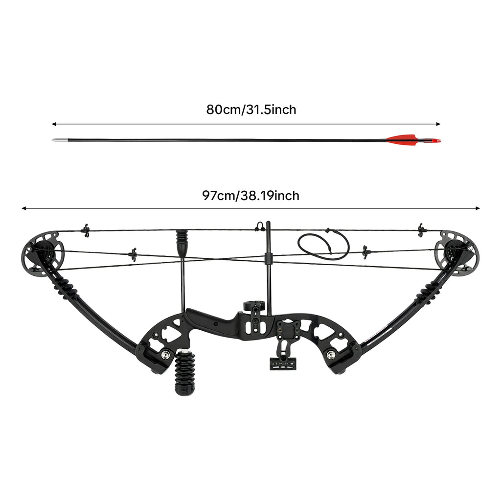 Compound Bow for Adults Right Hand with 12 Arrows and Hunting Kit