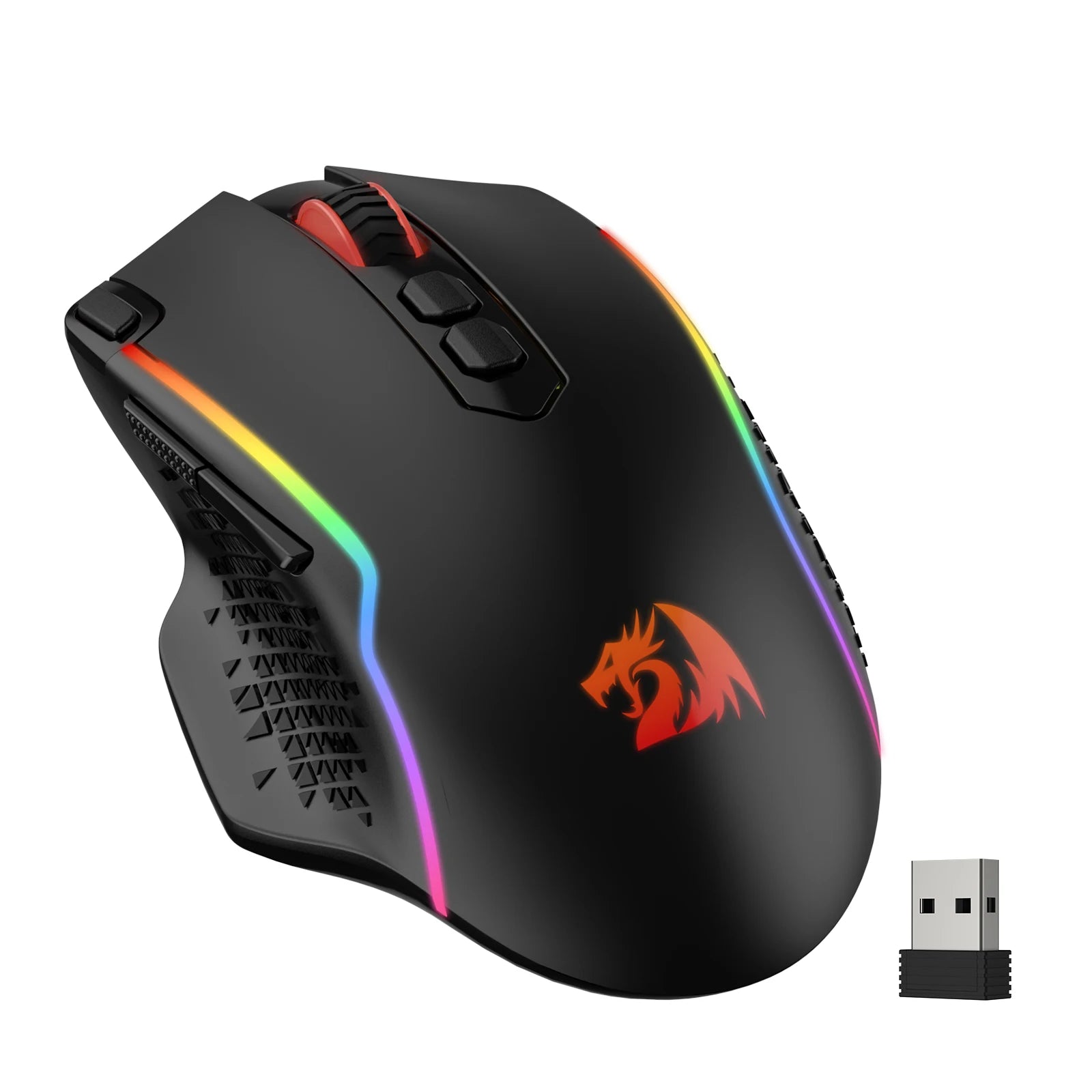 Redragon M810 Pro Wireless Gaming Mouse, 10000 DPI Wired Gamer Mouse w/ Rapid Fire Key