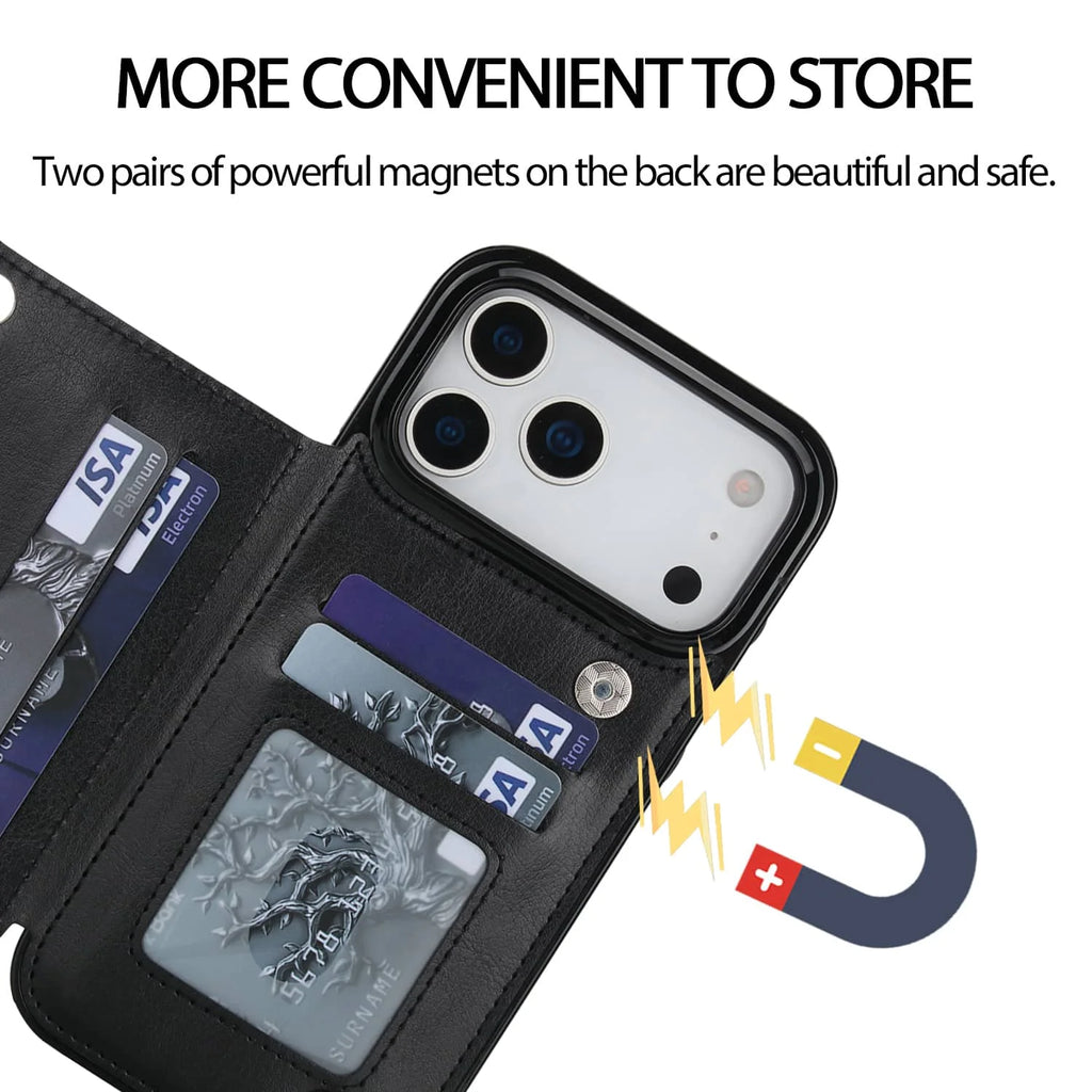 For iPhone 17/Air/17 Pro/17 Pro Max Wallet Case With Card Holder
