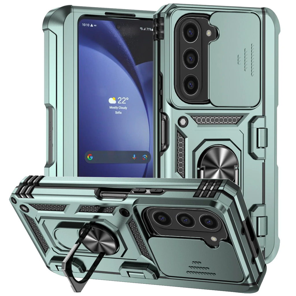 For Samsung Galaxy Z Fold 6 5 4 Phone Cases with Slide Lens Protective Cover Shockproof Camera Protector Case