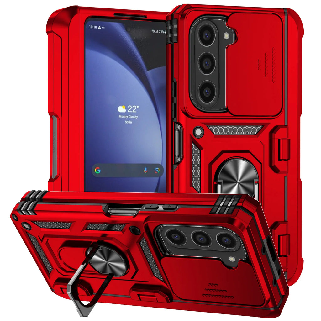For Samsung Galaxy Z Fold 6 5 4 Phone Cases with Slide Lens Protective Cover Shockproof Camera Protector Case