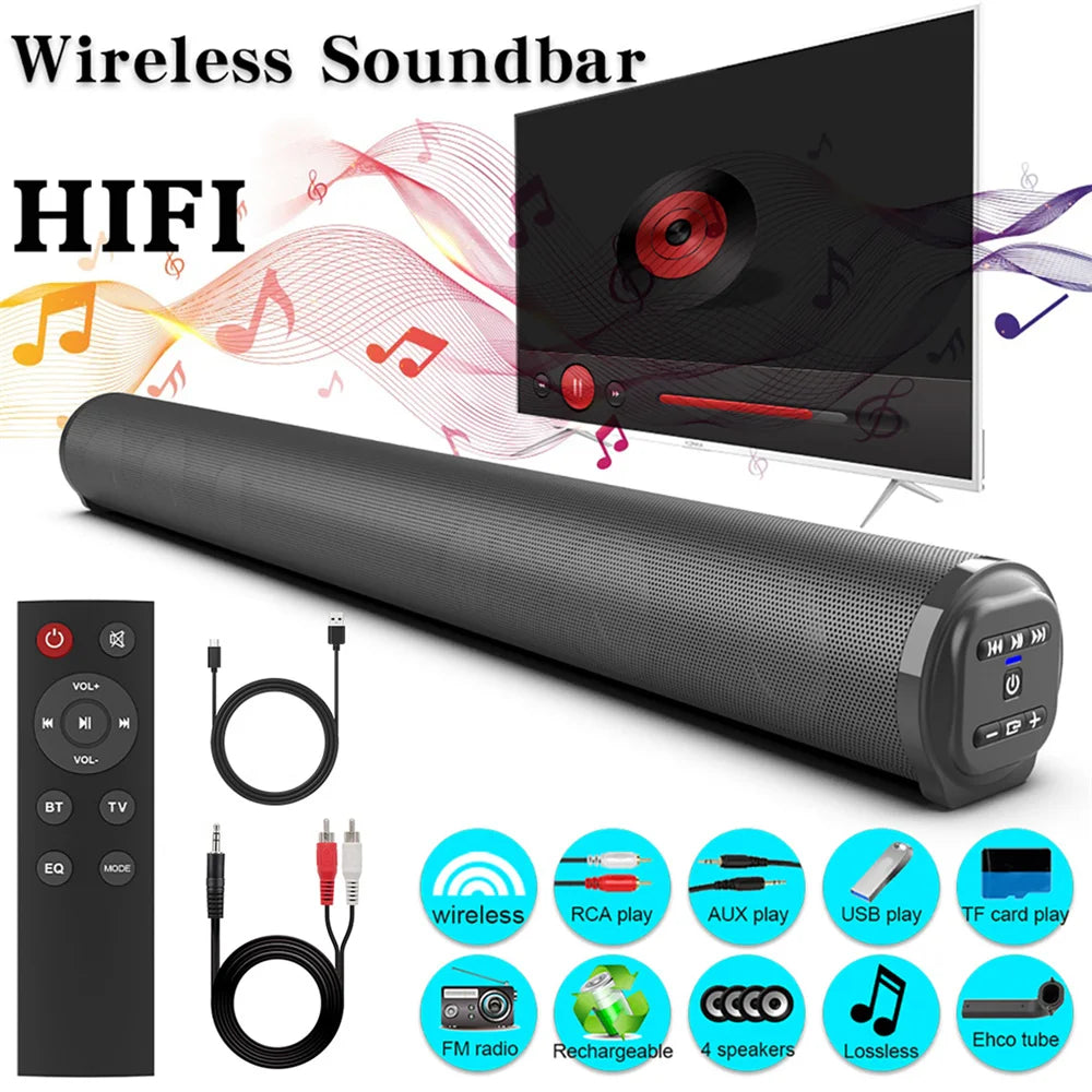 Sound Bar TV Sound System Bluetooth Speaker Wireless Subwoofer Bass Home Theater