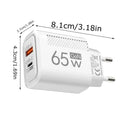 65w 2-Port USB C Wall Charger Phones Double Port Quick
